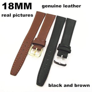 Planet Gates 50PCS/lot 18mm genuine leather watch band watch strap watch parts black and brown color - 091203