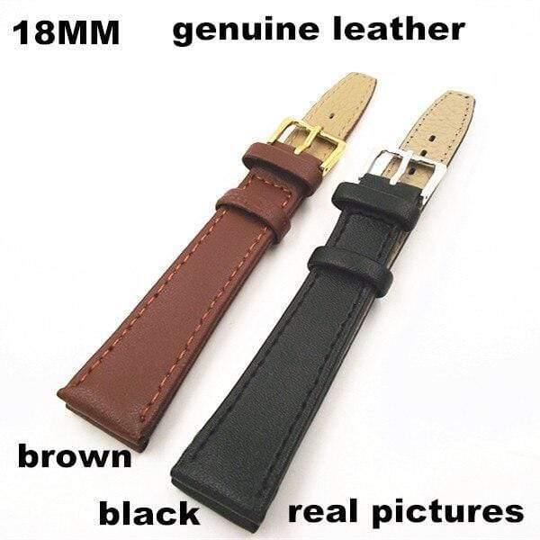 Planet Gates 50PCS/lot 18mm genuine leather watch band watch strap watch parts black and brown color - 091203