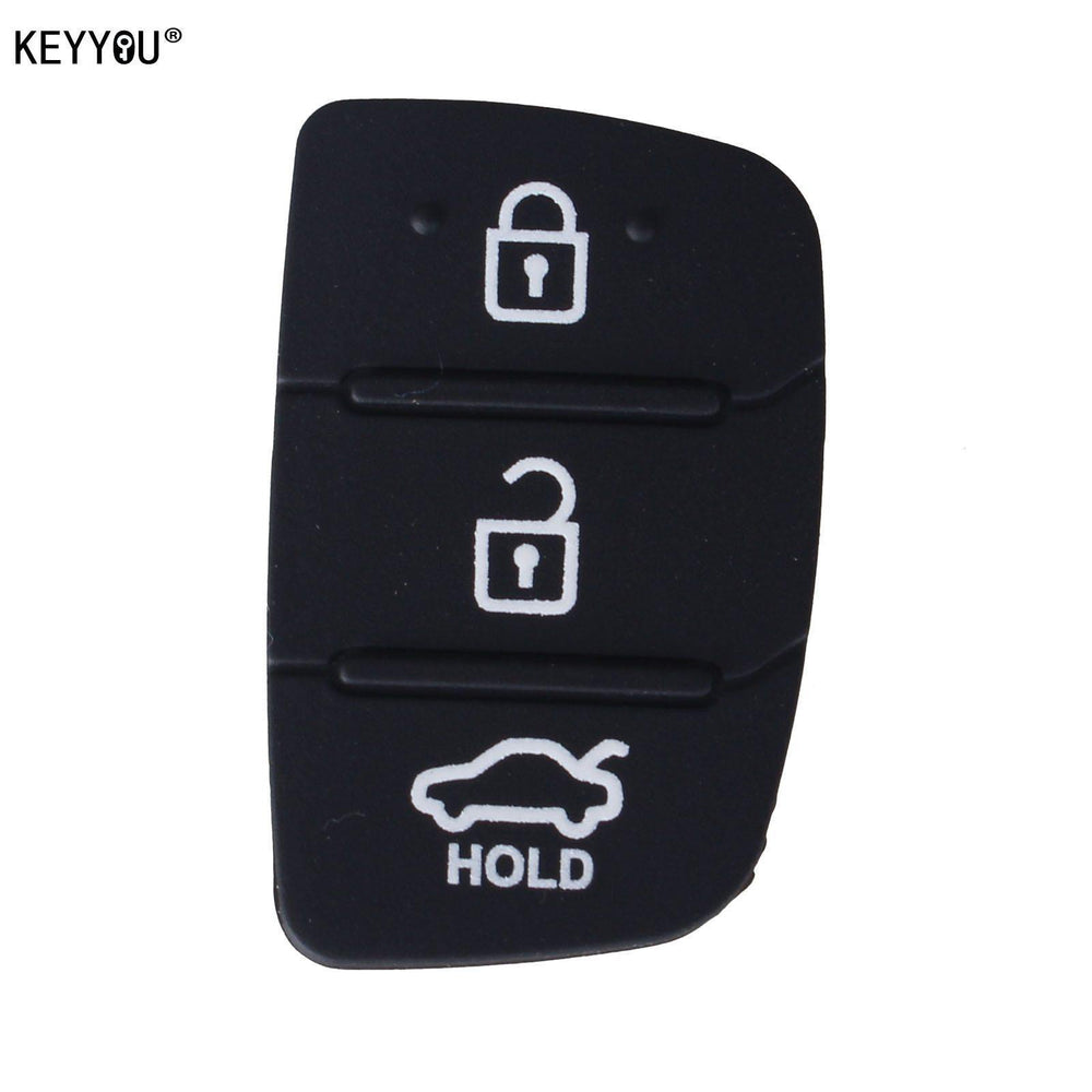Planet Gates 50pcs/lot Auto Parts Replacement Rubber Case Car Key Pad For Hyundai 3 Buttons Key Shell Blank Cover