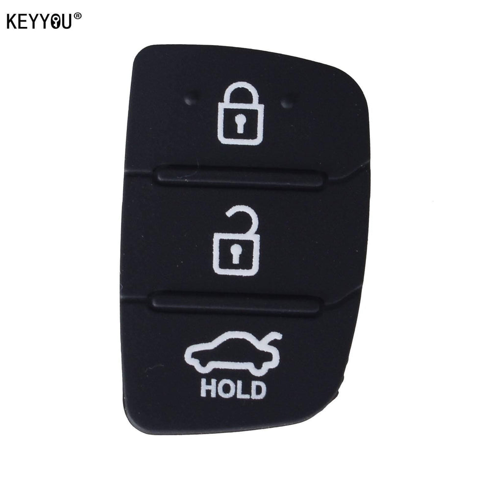 Planet Gates 50pcs/lot Auto Parts Replacement Rubber Case Car Key Pad For Hyundai 3 Buttons Key Shell Blank Cover
