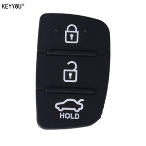 Planet Gates 50pcs/lot Auto Parts Replacement Rubber Case Car Key Pad For Hyundai 3 Buttons Key Shell Blank Cover