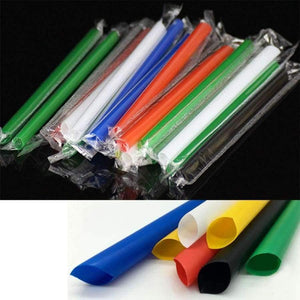 Planet Gates 50pcs/lot Colorful Milk Tea Drink Straws 18cm Straight Drinking Straws Plastic For Bubble Tea Smoothies Bar Accessories