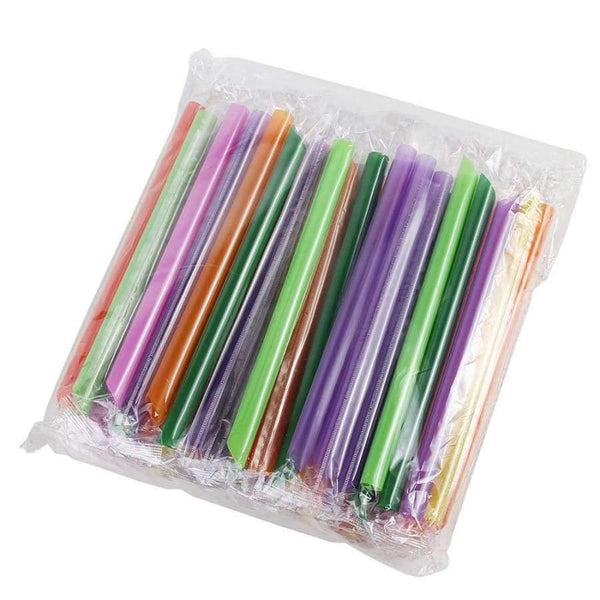 Planet Gates 50pcs/lot Colorful Milk Tea Drink Straws 18cm Straight Drinking Straws Plastic For Bubble Tea Smoothies Bar Accessories