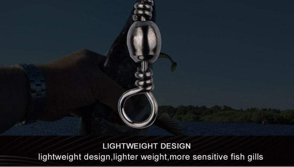 Planet Gates 50Pcs/Lot Fishing Connector Pin Bearing Rolling Swivel Stainless Steel with Snap Fishhook Lure Tackle Accessories