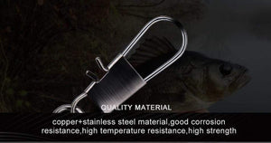 Planet Gates 50Pcs/Lot Fishing Connector Pin Bearing Rolling Swivel Stainless Steel with Snap Fishhook Lure Tackle Accessories