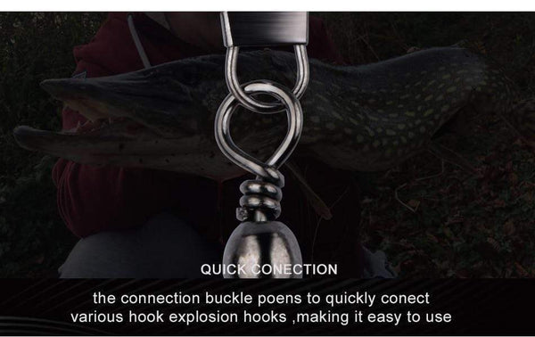 Planet Gates 50Pcs/Lot Fishing Connector Pin Bearing Rolling Swivel Stainless Steel with Snap Fishhook Lure Tackle Accessories