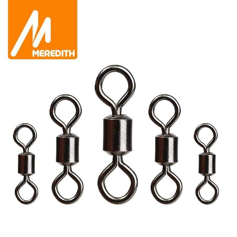 Planet Gates 50PCS/Lot Fishing Swivel Sizes Solid Connector Ball Bearing Snap Fishing Swivels Rolling Stainless Steel Beads