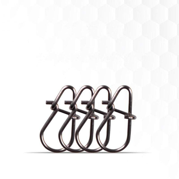 Planet Gates 50Pcs/Lot Stainless Steel Hook Fast Clip Lock Snap Swivel Fishing Solid Rings Safety Snaps Fishing Hook Connector Fishing Tackle