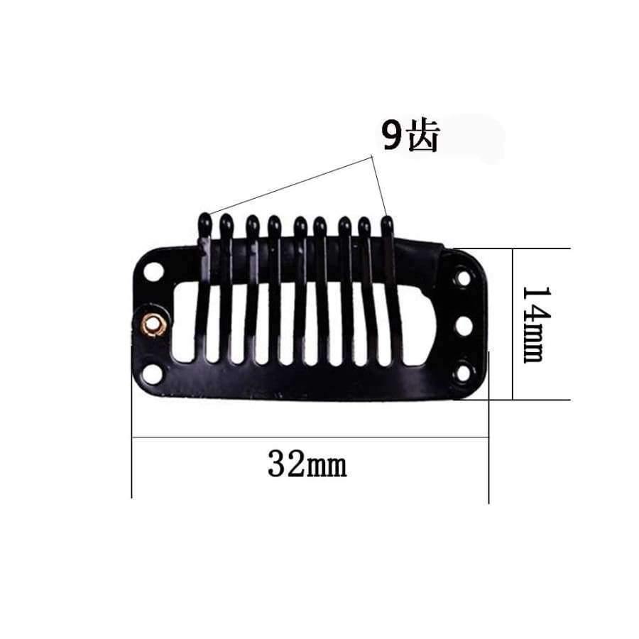 Planet Gates 50Pcs/Lot U Shape Black Snap Clip For Hair Extension Wig Weft 32mm Ponytail Holder For Wig