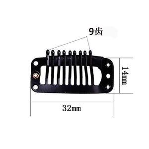 Planet Gates 50Pcs/Lot U Shape Black Snap Clip For Hair Extension Wig Weft 32mm Ponytail Holder For Wig