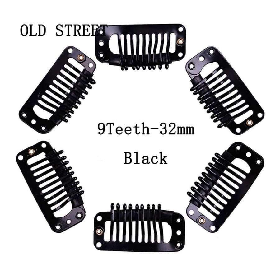 Planet Gates 50Pcs/Lot U Shape Black Snap Clip For Hair Extension Wig Weft 32mm Ponytail Holder For Wig