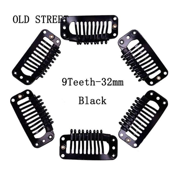 Planet Gates 50Pcs/Lot U Shape Black Snap Clip For Hair Extension Wig Weft 32mm Ponytail Holder For Wig