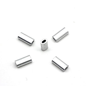Planet Gates 50pcs/lot White Oval Aluminum Fishing Tube Fishing Wire Pipe Crimp Sleeves Connector Fishing Line Accessories aluminum