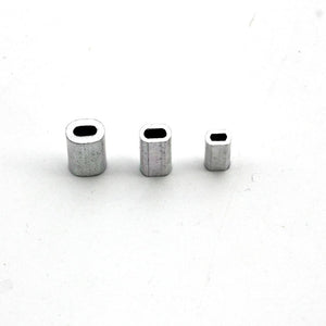 Planet Gates 50pcs/lot White Oval Aluminum Fishing Tube Fishing Wire Pipe Crimp Sleeves Connector Fishing Line Accessories aluminum