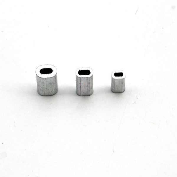 Planet Gates 50pcs/lot White Oval Aluminum Fishing Tube Fishing Wire Pipe Crimp Sleeves Connector Fishing Line Accessories aluminum