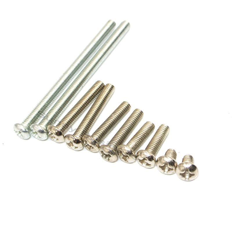 50Pcs M3 Phillips Screws Cross Round Head M3 Screw Bolts Nuts Fasteners Hardware Tools  M3 x 6/8/12/14/16/18/20