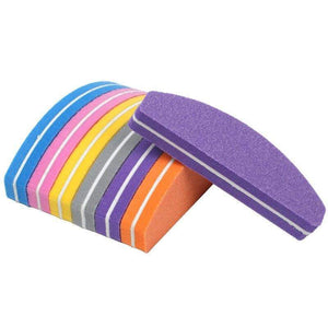 Planet Gates 50Pcs Mini Nail Files Sponge multicolor Nail Buffer 100/180 Half Moon Sandpaper Polisher Manicure Glitter Salon Nail Art Tools