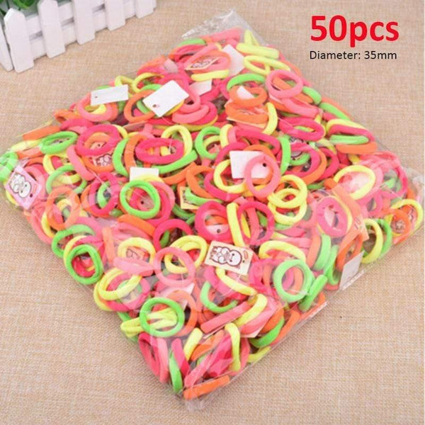 50/100Pcs 35mm Diameter High Elastic Hair Bands for Women Girls Hairband Rubber Ties Ponytail Holder Scrunchies Hair Accessories