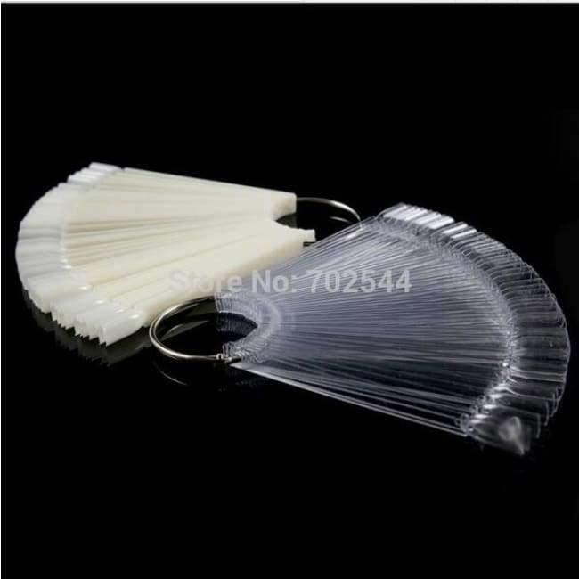 Planet Gates 50pcs/Set Nail Art Tips Display Practice Nail Polish Swatches/Nail Color Sample  Tools Practice Equipment Beige/clear