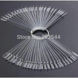 Planet Gates 50pcs/Set Nail Art Tips Display Practice Nail Polish Swatches/Nail Color Sample  Tools Practice Equipment Beige/clear