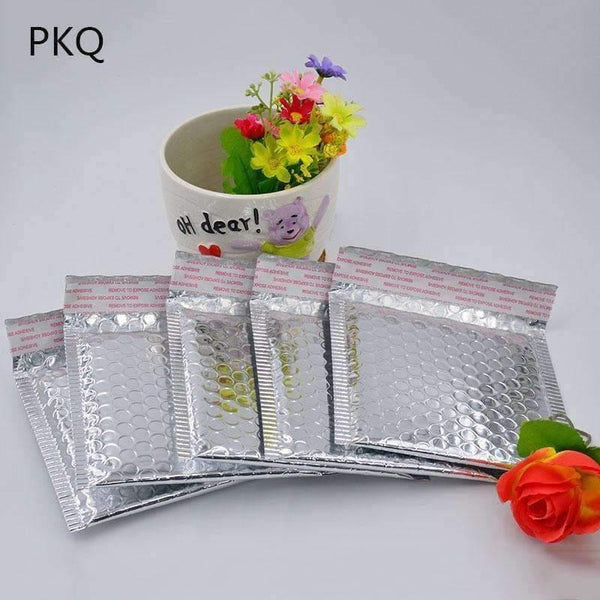 Planet Gates 50pcs Silver Bubble Envelopes Bags Mailers Padded Shipping Envelope With Bubble Mailing Bag Business Supplies 10 sizes 11x13cm