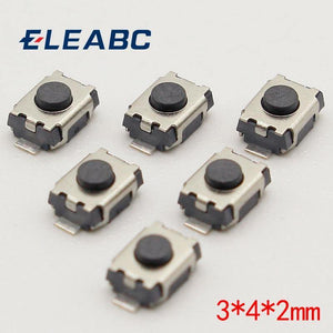 Planet Gates 50PCS SMD 2Pin 3X4MM Tactile Tact Push Button Micro Switch Momentary