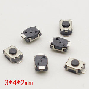 Planet Gates 50PCS SMD 2Pin 3X4MM Tactile Tact Push Button Micro Switch Momentary