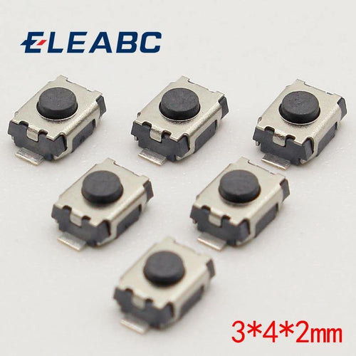 Planet Gates 50PCS SMD 2Pin 3X4MM Tactile Tact Push Button Micro Switch Momentary