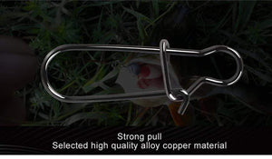 Planet Gates 50pcs Stainless Steel Fishing Connector Fast Clip Lock Snap Swivel Solid Rings Safety Snaps Fishing Hook Tool Snap