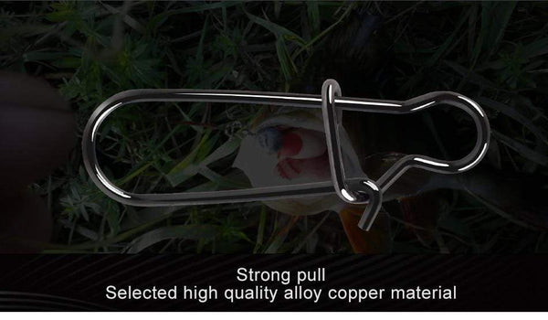 Planet Gates 50pcs Stainless Steel Fishing Connector Fast Clip Lock Snap Swivel Solid Rings Safety Snaps Fishing Hook Tool Snap