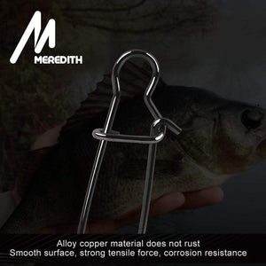 Planet Gates 50pcs Stainless Steel Fishing Connector Fast Clip Lock Snap Swivel Solid Rings Safety Snaps Fishing Hook Tool Snap