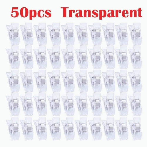 Planet Gates 50pcs  Transparent Fabric Quilting Craft Sewing Knitting Clips Home Office Supply Mixed Plastic Wonder Clips Holder For DIY Patchwork