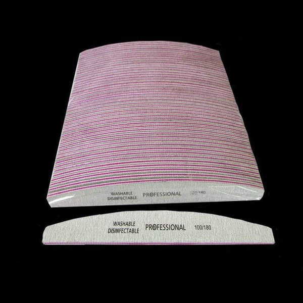 Planet Gates 50PCS Wholesale Grey Nail Art File 100/180 Buffer Nail Art Sanding Files Salon Manicure UV Gel Tip Pedicure Tool Lime a ongle