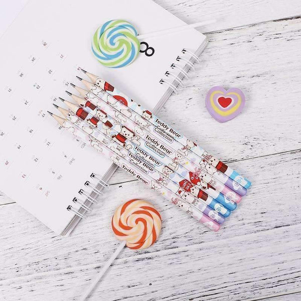 Planet Gates 50PCS Wood HB Standard Pencils Recycled Cute Cartoon Black Ink Color Kids Office School Writing Pen Touch Stationery Supplies