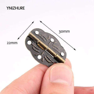 Planet Gates 50pcs YNIZHUR 30mm x 22mm Bronze Mini Butterfly Door Hinges Cabinet Drawer Jewellery Box Hinge With Screw For Furniture Hardware