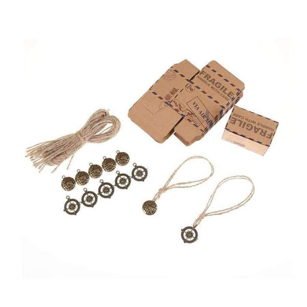 Planet Gates 50X New Vintage Candy Box New Stamp Design Chocolate Packaging Kraft Gift Box Wedding Favors and Gifts Bag Party Supplies