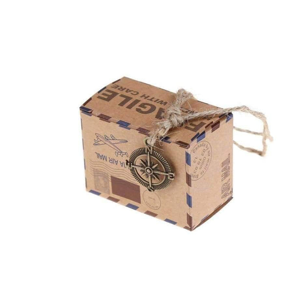 Planet Gates 50X New Vintage Candy Box New Stamp Design Chocolate Packaging Kraft Gift Box Wedding Favors and Gifts Bag Party Supplies