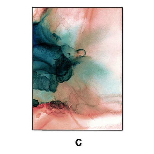 Planet Gates 50x70 cm No Frame / Photo Color 4 Modern Abstract Pink Flower Green Plants Poster Print Canvas Painting Pictures Home Wall Art Decoration Can Be Customized