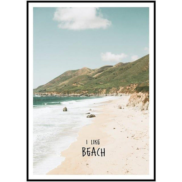 Simple Paint By Numbers Landscape Painting Beach Vacation Poster Print Letter Canvas Painting Picture Home Wall Art Decoration