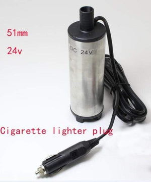 Planet Gates 51 mm 24V  Cigarette DC 12V / 24V Water Oil Diesel Fuel Transfer Pump Submersible Pumps Car Camping fishing Submersible Switch Stainless Steel
