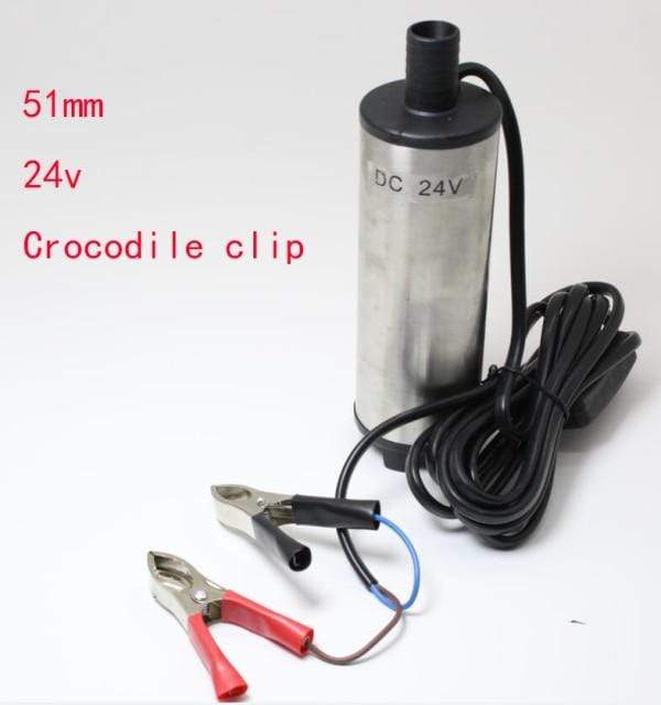 Planet Gates 51 mm 24V  clip DC 12V / 24V Water Oil Diesel Fuel Transfer Pump Submersible Pumps Car Camping fishing Submersible Switch Stainless Steel