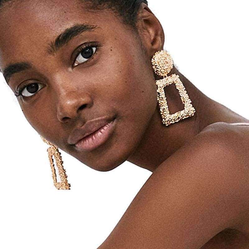 Planet Gates 51136-GD JUJIA good quality wholesale women statement earring fashion geometric metal Earrings for women jewelry earring