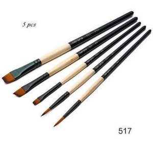 Planet Gates 517 5Pcs Artist Paint brushes Set For Oil Acrylic Watercolor Gouache Painting Brush Art Supplies