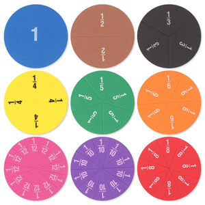 Planet Gates 51Pcs EVA Round Shaped Fractions Instrument Montessori Math Educational Toys Math Learning Tool Student Teaching Gifts