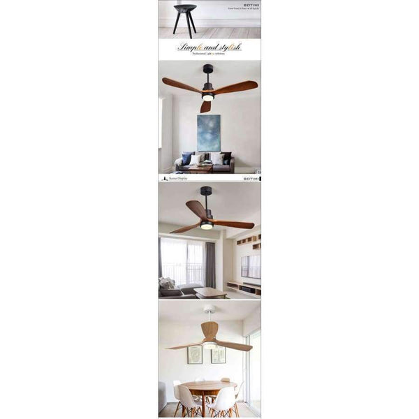 Planet Gates 52 Inch Black Base / China Botimi New LED Ceiling Fan For Living Room 220V Wooden Ceiling Fans With Lights 52 Inch Blades Cooling Fan Remote Fan Lamp