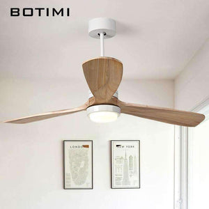 Planet Gates 52 Inch Black Base / China Botimi New LED Ceiling Fan For Living Room 220V Wooden Ceiling Fans With Lights 52 Inch Blades Cooling Fan Remote Fan Lamp