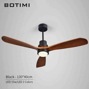 Planet Gates 52 Inch Black Base / China Botimi New LED Ceiling Fan For Living Room 220V Wooden Ceiling Fans With Lights 52 Inch Blades Cooling Fan Remote Fan Lamp