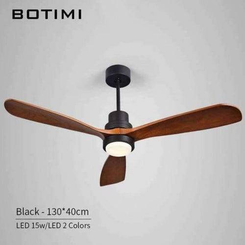 Planet Gates 52 Inch Black Base / China Botimi New LED Ceiling Fan For Living Room 220V Wooden Ceiling Fans With Lights 52 Inch Blades Cooling Fan Remote Fan Lamp