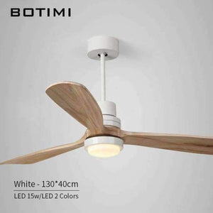 Planet Gates 52 Inch White Base / China Botimi New LED Ceiling Fan For Living Room 220V Wooden Ceiling Fans With Lights 52 Inch Blades Cooling Fan Remote Fan Lamp