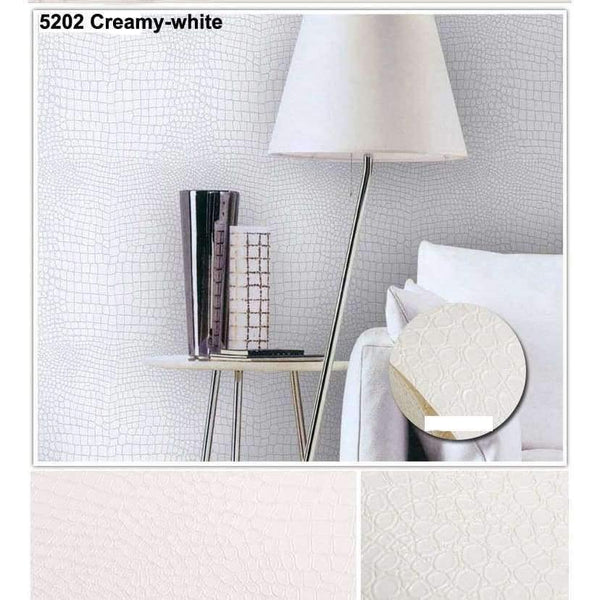 Planet Gates 5202 Creamy-white / 53cmx10m PVC Faux Crocodile Skin Leather Modern Pattern 3d Wallpaper for wall Rolls White Texture vinyl 3d Wall paper Papel Wall covering